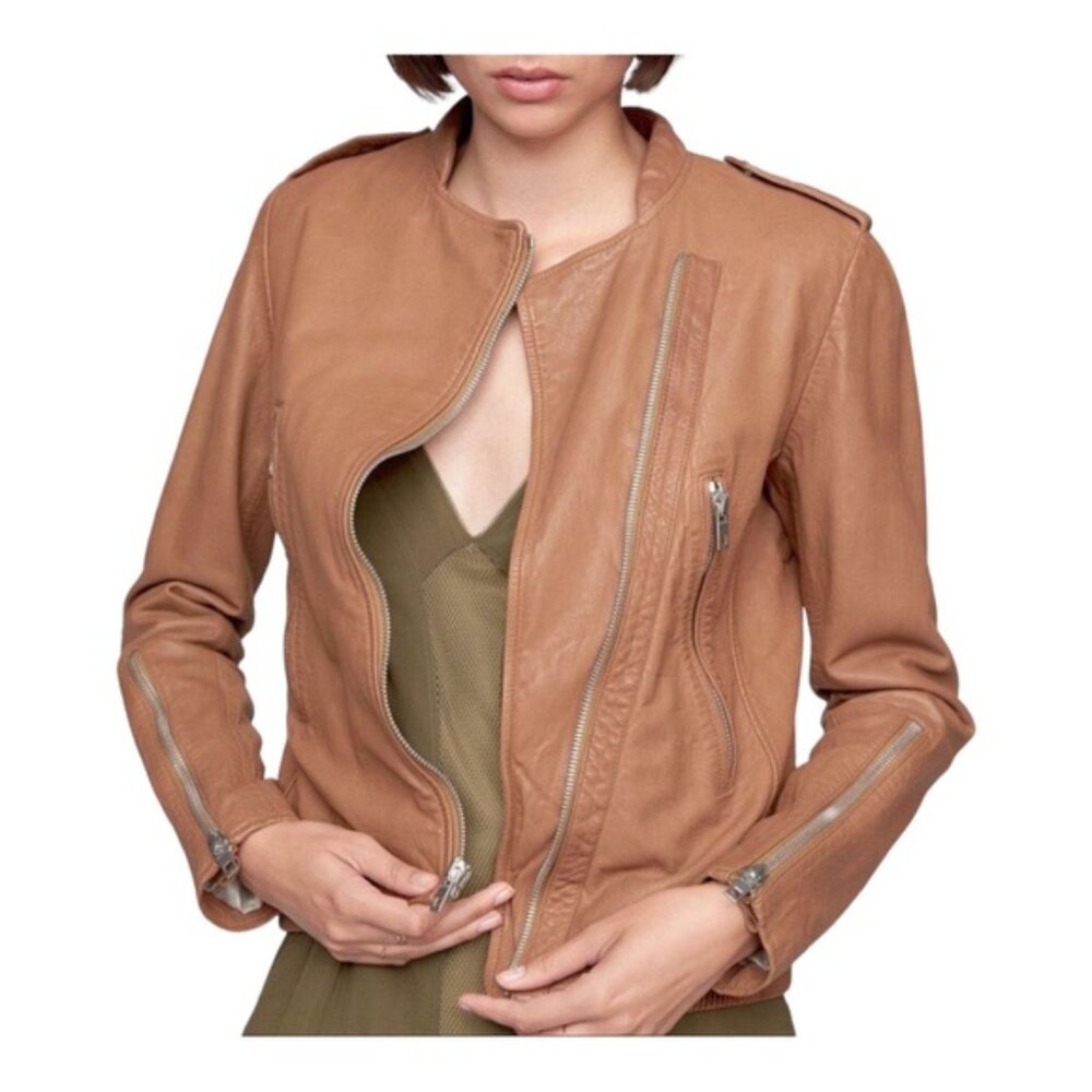 rag & bone Lyon Zip-Front Leather Jacket